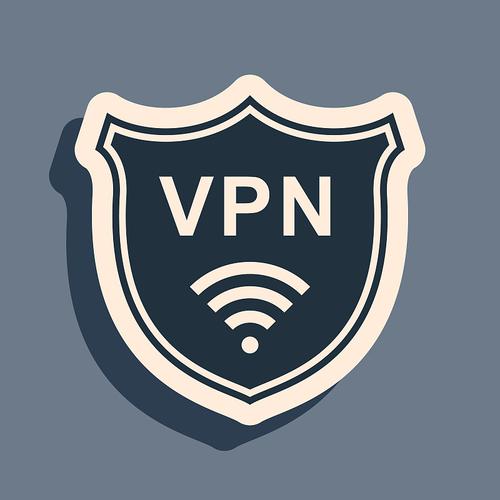 黑色盾牌与vpn和wifi无线互联网网络符号图标在灰色背景